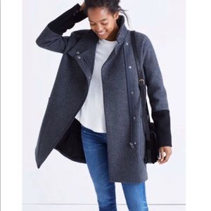 Madewell Colorblock The City Grid Wool Coat